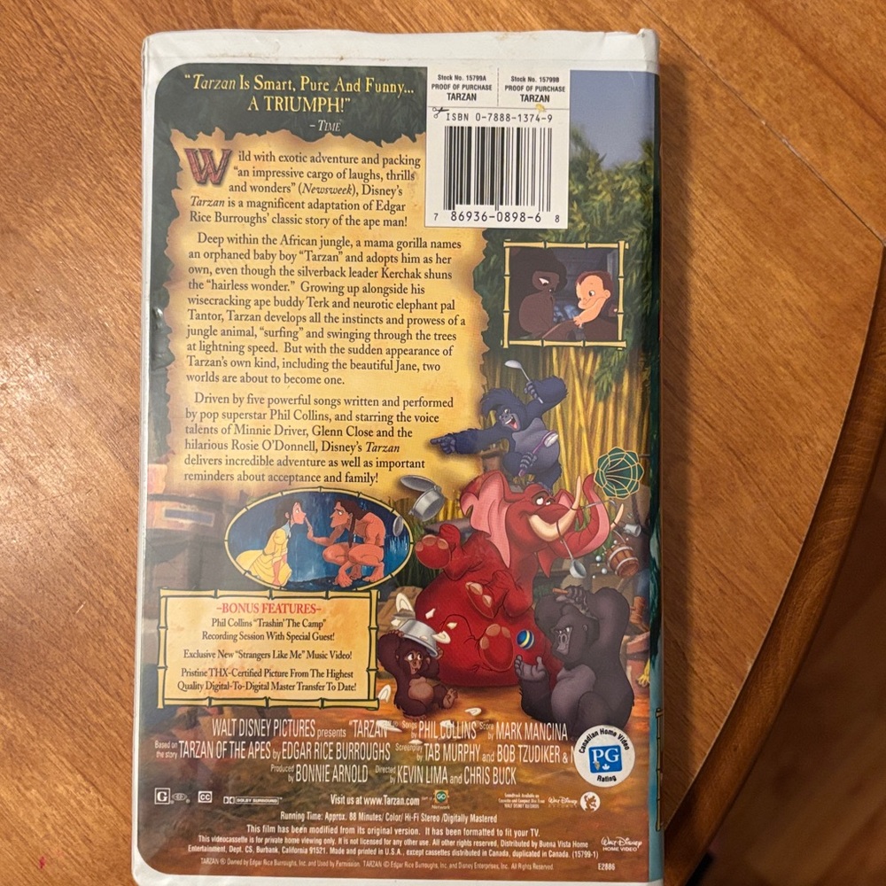 Walt Disney's Tarzan VHS - Picture 2 of 3